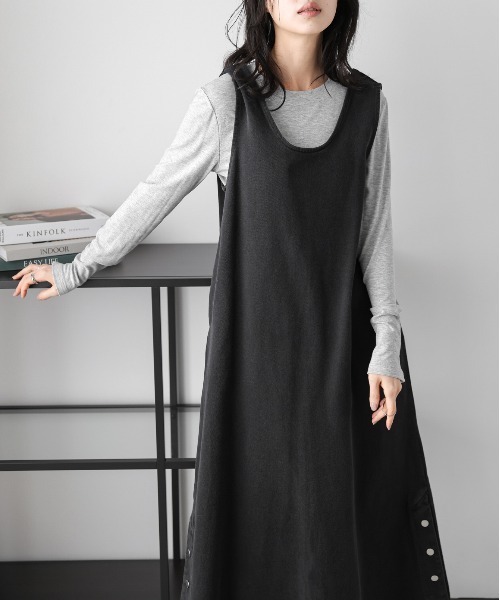ジャンスカ♡ LADYMADE ジャンパースカート フロントジップラメニット