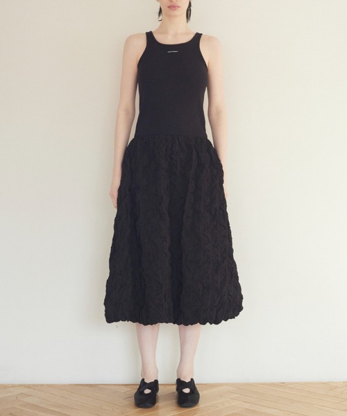 HONEY MI HONEY(ハニーミーハニー)の「rib tank balloon one-piece(ワンピース・レディース・ブラック/グレー/ホワイト・FREE)」の3枚目の写真