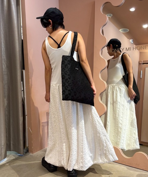 HONEY MI HONEY(ハニーミーハニー)の「rib tank balloon one-piece(ワンピース・レディース・ブラック/グレー/ホワイト・FREE)」の18枚目の写真