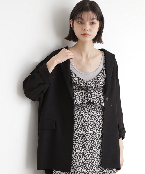 THE SHOP TK （ザ ショップ ティーケー ）の「パナマメッシュジャケット（テーラードジャケット・レディース・アイボリー/ダークブラウン/ブラック・12/13）」の2枚目の写真