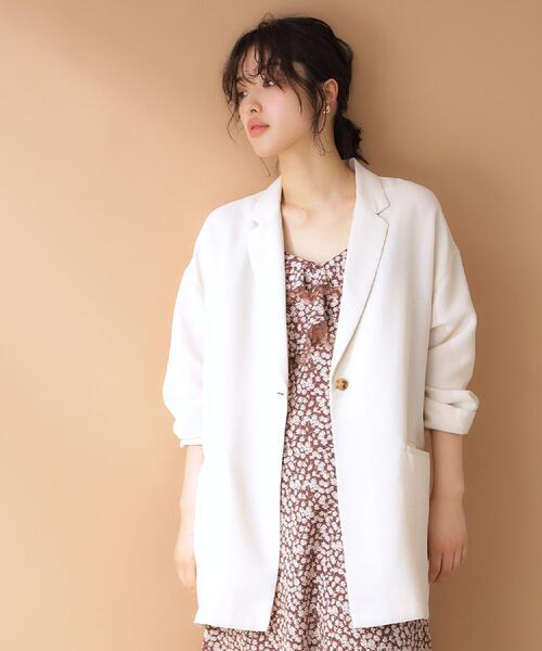 THE SHOP TK （ザ ショップ ティーケー ）の「パナマメッシュジャケット（テーラードジャケット・レディース・アイボリー/ダークブラウン/ブラック・12/13）」の7枚目の写真