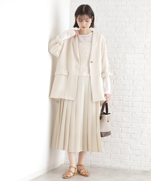 THE SHOP TK （ザ ショップ ティーケー ）の「パナマメッシュジャケット（テーラードジャケット・レディース・アイボリー/ダークブラウン/ブラック・12/13）」の12枚目の写真