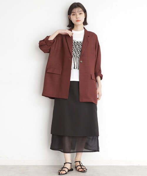 THE SHOP TK （ザ ショップ ティーケー ）の「パナマメッシュジャケット（テーラードジャケット・レディース・アイボリー/ダークブラウン/ブラック・12/13）」の14枚目の写真