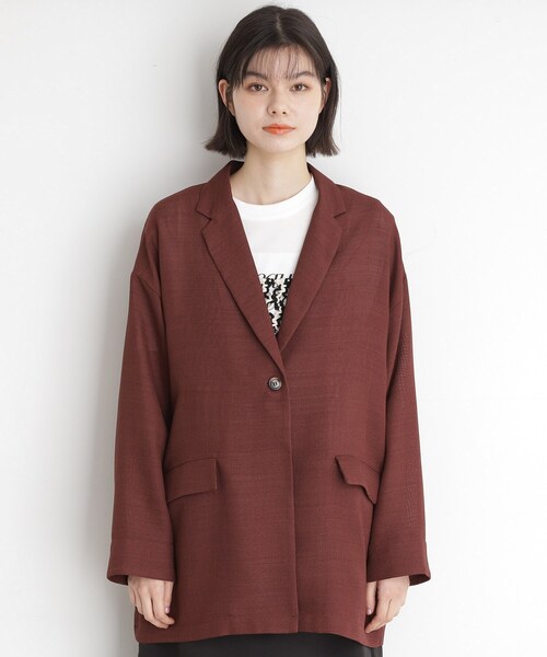 THE SHOP TK （ザ ショップ ティーケー ）の「パナマメッシュジャケット（テーラードジャケット・レディース・アイボリー/ダークブラウン/ブラック・12/13）」の15枚目の写真