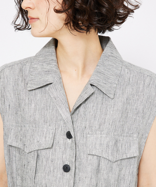 qualite（カリテ）の「ラメスラブリネンサファリジレ（ベスト・レディース・ブラック・36/38）」の12枚目の写真