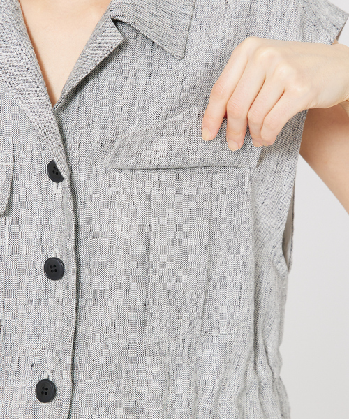 qualite（カリテ）の「ラメスラブリネンサファリジレ（ベスト・レディース・ブラック・36/38）」の15枚目の写真