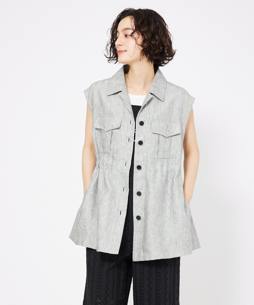 qualite（カリテ）の「ラメスラブリネンサファリジレ（ベスト・レディース・ブラック・36/38）」の19枚目の写真