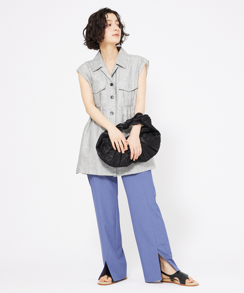 qualite（カリテ）の「ラメスラブリネンサファリジレ（ベスト・レディース・ブラック・36/38）」の21枚目の写真