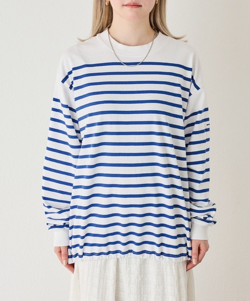 MONT KEMMEL(モンケメル)の「【MONT KEMMEL/モンケメル】CREW LS TEE DRAWSTRING O/E BASQUE BORDER/ボーダーバスクシャツ(Tシャツ/カットソー・レディース・ブラック/ホワイト/ピンク・36/38/40/42)」の15枚目の写真