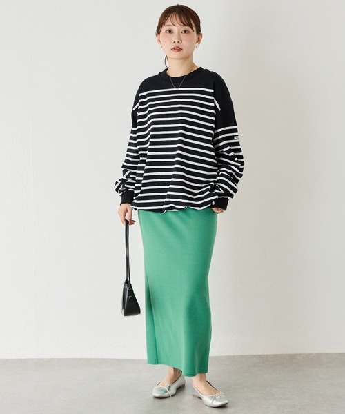 MONT KEMMEL(モンケメル)の「【MONT KEMMEL/モンケメル】CREW LS TEE DRAWSTRING O/E BASQUE BORDER/ボーダーバスクシャツ(Tシャツ/カットソー・レディース・ブラック/ホワイト/ピンク・36/38/40/42)」の10枚目の写真