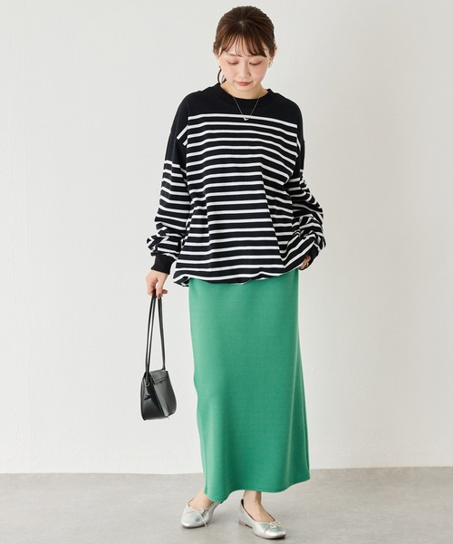 MONT KEMMEL(モンケメル)の「【MONT KEMMEL/モンケメル】CREW LS TEE DRAWSTRING O/E BASQUE BORDER/ボーダーバスクシャツ(Tシャツ/カットソー・レディース・ブラック/ホワイト/ピンク・36/38/40/42)」の11枚目の写真