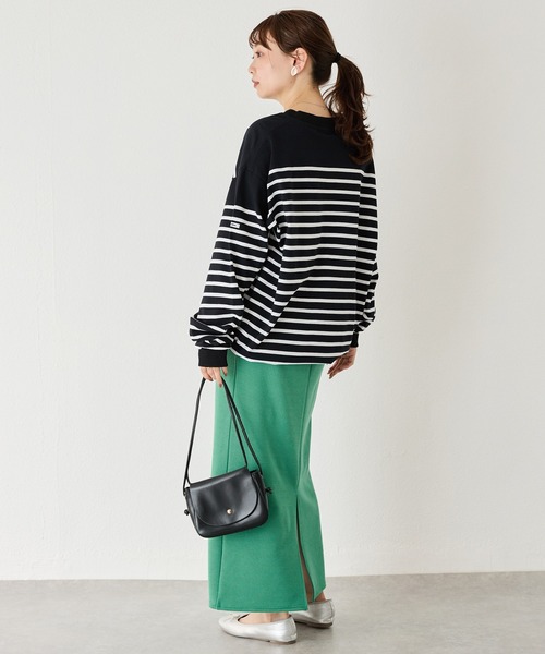 MONT KEMMEL(モンケメル)の「【MONT KEMMEL/モンケメル】CREW LS TEE DRAWSTRING O/E BASQUE BORDER/ボーダーバスクシャツ(Tシャツ/カットソー・レディース・ブラック/ホワイト/ピンク・36/38/40/42)」の13枚目の写真