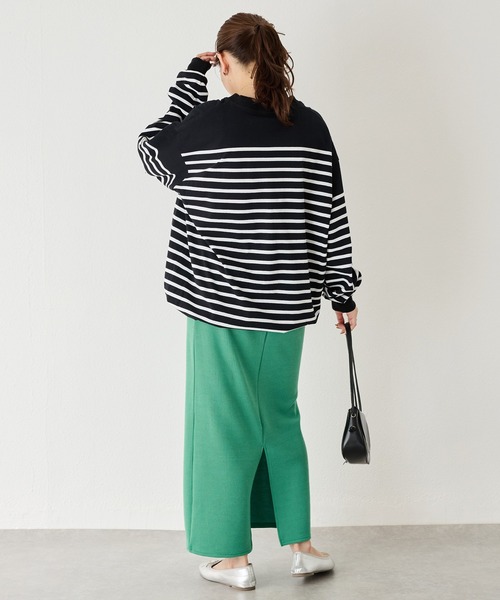 MONT KEMMEL(モンケメル)の「【MONT KEMMEL/モンケメル】CREW LS TEE DRAWSTRING O/E BASQUE BORDER/ボーダーバスクシャツ(Tシャツ/カットソー・レディース・ブラック/ホワイト/ピンク・36/38/40/42)」の14枚目の写真