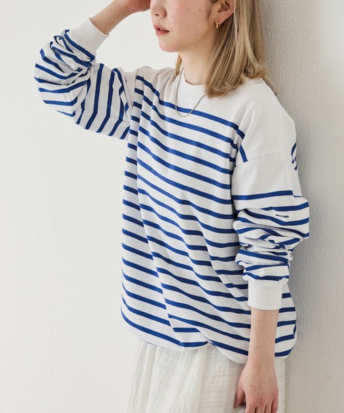 MONT KEMMEL(モンケメル)の「【MONT KEMMEL/モンケメル】CREW LS TEE DRAWSTRING O/E BASQUE BORDER/ボーダーバスクシャツ(Tシャツ/カットソー・レディース・ブラック/ホワイト/ピンク・36/38/40/42)」の22枚目の写真