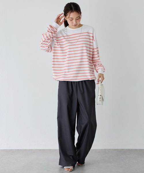 tシャツ 「MONT KEMMEL/モンケメル」CREW LS TEE DRAWSTRING O/E BASQUE BORDER/ボーダーバスクシャツ MONT KEMMEL tシャツ 「MONT KEMMEL/モンケメル」CREW LS TEE