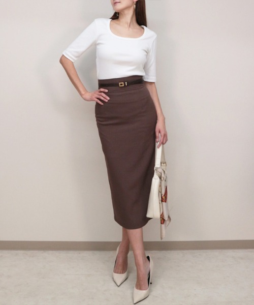 AMBIENT(アンビエント)の「ラウンドネックハーフスリーブTシャツ(Tシャツ/カットソー・レディース・グレー/ブラック/ホワイト・FREE)」の7枚目の写真