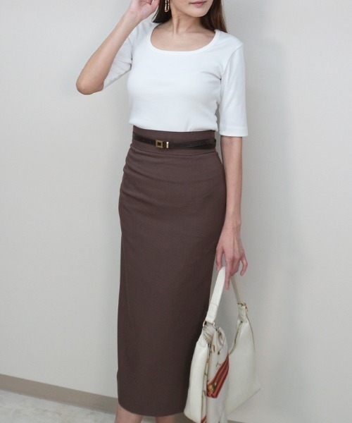 AMBIENT(アンビエント)の「ラウンドネックハーフスリーブTシャツ(Tシャツ/カットソー・レディース・グレー/ブラック/ホワイト・FREE)」の8枚目の写真