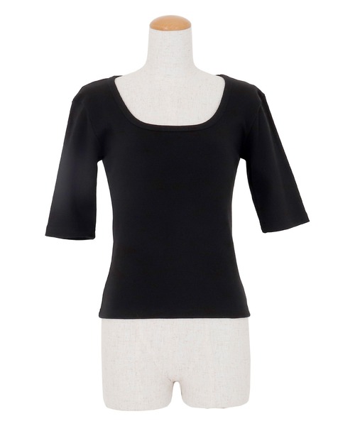 AMBIENT(アンビエント)の「ラウンドネックハーフスリーブTシャツ(Tシャツ/カットソー・レディース・グレー/ブラック/ホワイト・FREE)」の11枚目の写真