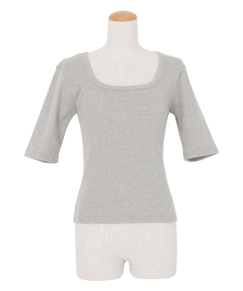 AMBIENT(アンビエント)の「ラウンドネックハーフスリーブTシャツ(Tシャツ/カットソー・レディース・グレー/ブラック/ホワイト・FREE)」の12枚目の写真