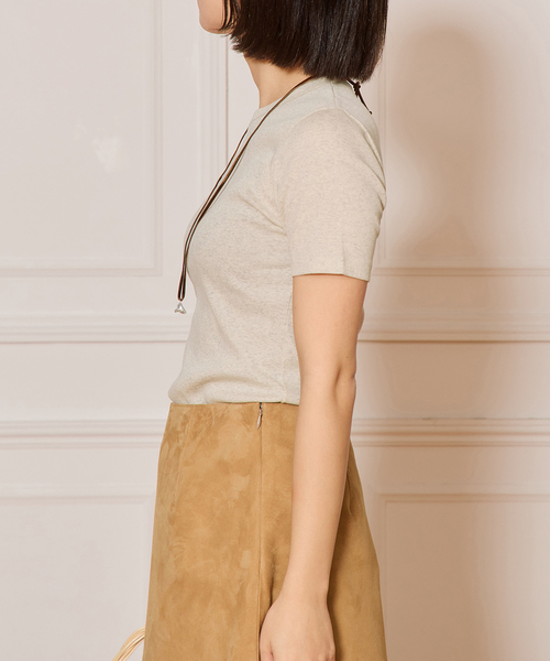 IENA LA BOUCLE(イエナラブークル)の「IENA LA BOUCLE ライトリブハーフスリーブプルオーバー(Tシャツ/カットソー・レディース・オートミール/ブラウン/アイボリー・FREE)」の14枚目の写真