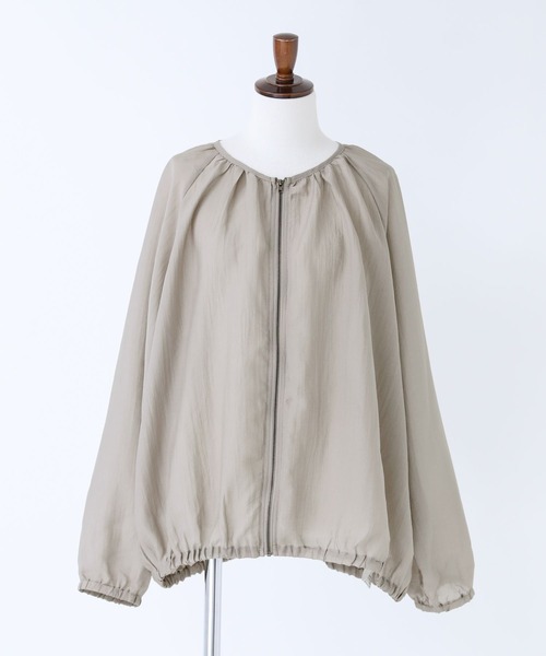 green label relaxing シアー ノーカラーギャザーブルゾン UNITED ARROWS LTD. OUTLET｜シアー ノーカラー ギャザー