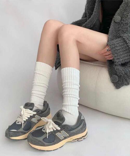 WEGO(ウィゴー)の「WEGO/ユルリブハイソックス(ソックス/靴下・レディース・ホワイト/ライトグレー/ブラック・23-25cm)」の5枚目の写真