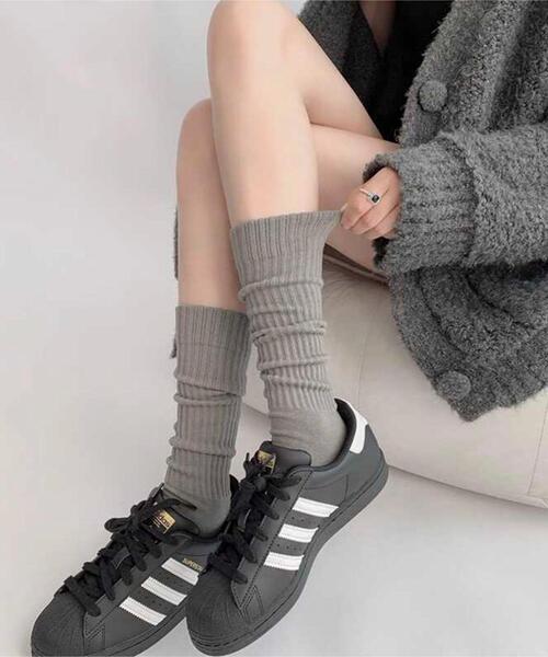 WEGO(ウィゴー)の「WEGO/ユルリブハイソックス(ソックス/靴下・レディース・ホワイト/ライトグレー/ブラック・23-25cm)」の6枚目の写真