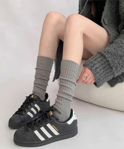 WEGO(ウィゴー)の「WEGO/ユルリブハイソックス(ソックス/靴下・レディース・ホワイト/ライトグレー/ブラック・23-25cm)」の7枚目の写真