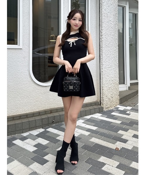 Darich ポイントオープンニットミニワンピース BLK ポイントオープンニットミニワンピース – Darich (ダーリッチ)