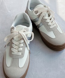 Noubel Voug Relax | 異素材コンビ ダブルライン プラットフォームスニーカー(スニーカー)