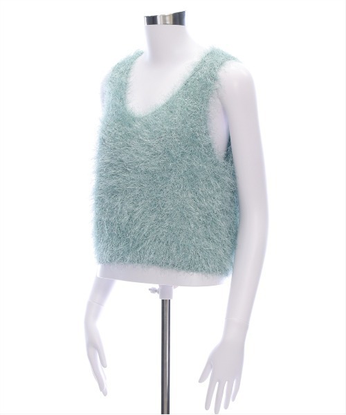 CLEAR BASIC（クリアベーシック）の「ラメシャギーニットベスト [着回し力抜群 レイヤード カジュアル 大人]≪SS新作≫（ニット/セーター・レディース・アイボリー/グリーン/ピンク・F）」の10枚目の写真