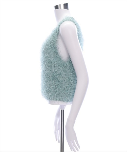 CLEAR BASIC（クリアベーシック）の「ラメシャギーニットベスト [着回し力抜群 レイヤード カジュアル 大人]≪SS新作≫（ニット/セーター・レディース・アイボリー/グリーン/ピンク・F）」の11枚目の写真