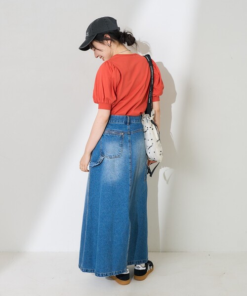 FREAK'S STORE（フリークスストア）の「バルーンスリーブ ショートスリーブTシャツ（Tシャツ/カットソー・レディース・オフホワイト/ブラック/レッド/ベージュ・ﾌﾘ-）」の7枚目の写真
