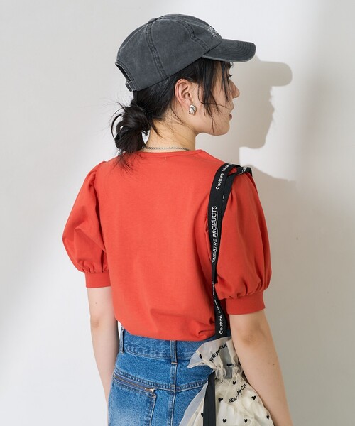 FREAK'S STORE（フリークスストア）の「バルーンスリーブ ショートスリーブTシャツ（Tシャツ/カットソー・レディース・オフホワイト/ブラック/レッド/ベージュ・ﾌﾘ-）」の10枚目の写真