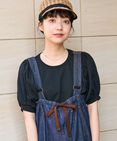 FREAK'S STORE（フリークスストア）の「バルーンスリーブ ショートスリーブTシャツ（Tシャツ/カットソー・レディース・オフホワイト/ブラック/レッド/ベージュ・ﾌﾘ-）」の19枚目の写真