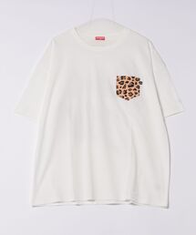 【綿100％】 親子お揃い ヒョウ柄ポケットTシャツ 0543A