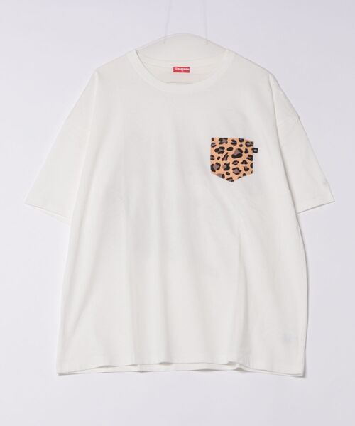 BABYDOLL(ベビードール)の「【綿100%】 親子お揃い ヒョウ柄ポケットTシャツ 0543A(Tシャツ/カットソー・メンズ・ブラック/ピンク系その他7/ホワイト・S/M/L/XL)」の1枚目の写真