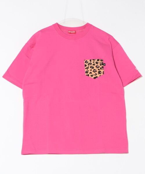 BABYDOLL(ベビードール)の「【綿100%】 親子お揃い ヒョウ柄ポケットTシャツ 0543A(Tシャツ/カットソー・メンズ・ブラック/ピンク系その他7/ホワイト・S/M/L/XL)」の5枚目の写真