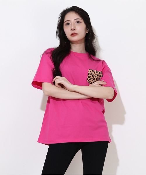 BABYDOLL(ベビードール)の「【綿100%】 親子お揃い ヒョウ柄ポケットTシャツ 0543A(Tシャツ/カットソー・メンズ・ブラック/ピンク系その他7/ホワイト・S/M/L/XL)」の12枚目の写真