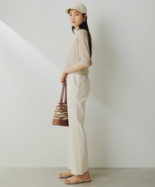 【新品タグ付】ウィムガゼット★シアーハーフスリーブニット★ Whim Gazette（ウィムガゼット）の「シアーリネンハーフスリーブ