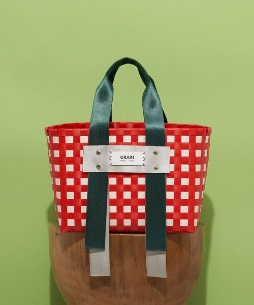 HALIN ハリン　　新品未使用  タグ付き　カゴバッグ　定価¥14040 セール】【GRAIN/グレイン】バイカラーかごバッグ（トートバッグ