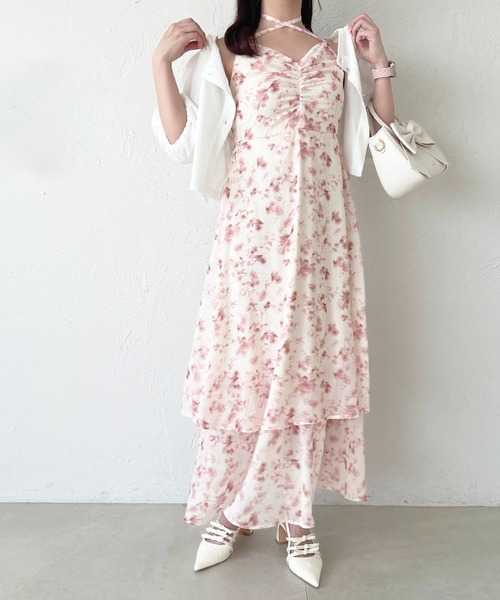 セール】花柄ティアードキャミワンピース（ワンピース）｜apres jour