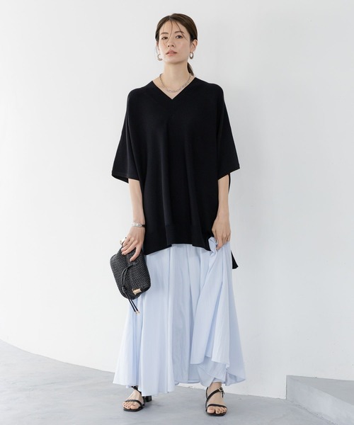 Elura（エルーラ）の「セミシアボリュームスカート＜低身長サイズあり＞/420603（スカート・レディース・オフホワイト/ライトブルー/ネイビー・FREE/FREE(S)）」の5枚目の写真