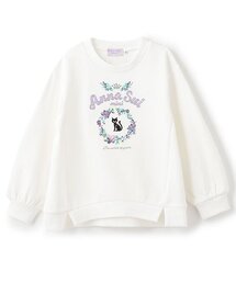 ネコ刺しゅう長袖トレーナー