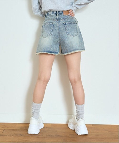 セール】【LTXC】ダメージデニムショートパンツ（デニムパンツ