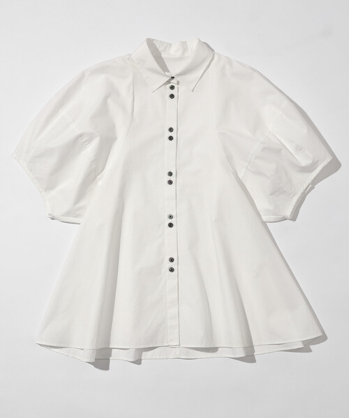 Firsthand（ファーストハンド）の「Firsthand/ファーストハンド 切替デザイン バルーンスリーブシャツ / 5分袖 ブラウス（シャツ/ブラウス・レディース・ストライプ/ホワイト/ブラック/ブラウン/ブルー/ミント・FREE/ﾌﾘ-）」の18枚目の写真