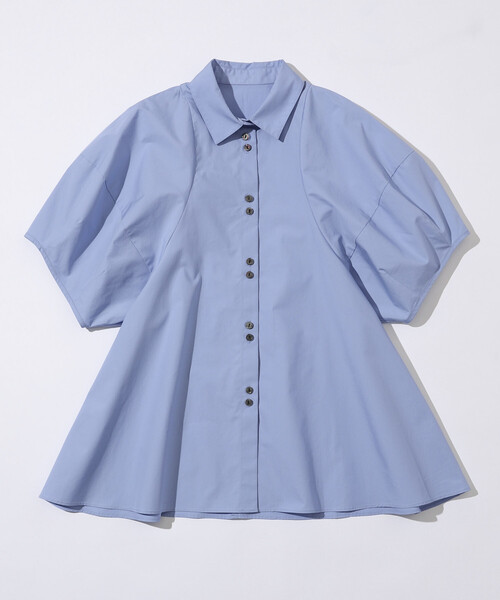 Firsthand（ファーストハンド）の「Firsthand/ファーストハンド 切替デザイン バルーンスリーブシャツ / 5分袖 ブラウス（シャツ/ブラウス・レディース・ストライプ/ホワイト/ブラック/ブラウン/ブルー/ミント・FREE/ﾌﾘ-）」の22枚目の写真