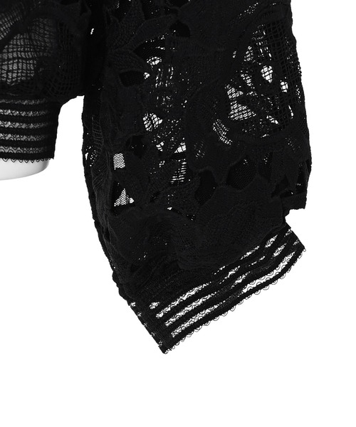 Narcissus（ナルシス）の「レースブルゾン　フラワー刺繍　シアーブルゾン　日焼け対策（ブルゾン・レディース・ホワイト/ブラック・FREE）」の12枚目の写真