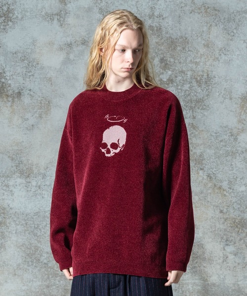 MARK & LONA スカルニットセーター 極美品 マークアンドロナ ニットセーター ゴルフウェア スカル
