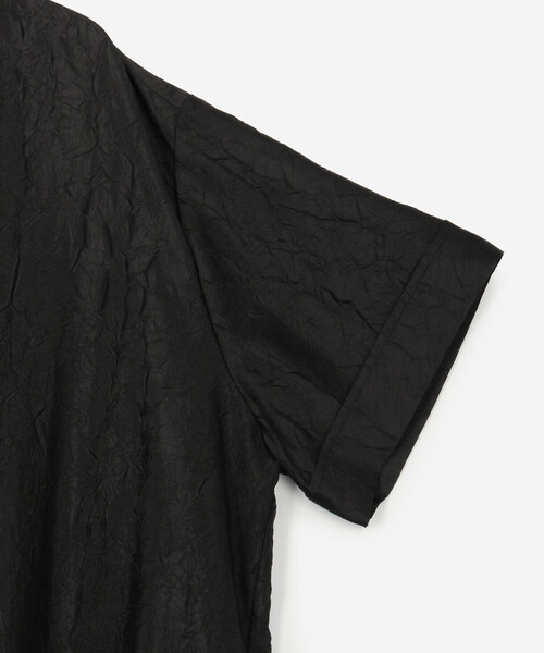 Bshop（ビショップ）の「eunoia | ポリエステル 半袖シャツワンピース WOMEN（シャツワンピース・レディース・ブラック・ONE）」の4枚目の写真